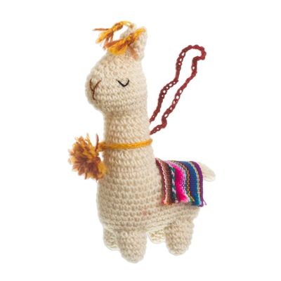 Alternate image for Hand Crocheted Wool Llama Ornaments Set of 3 Little Llamas