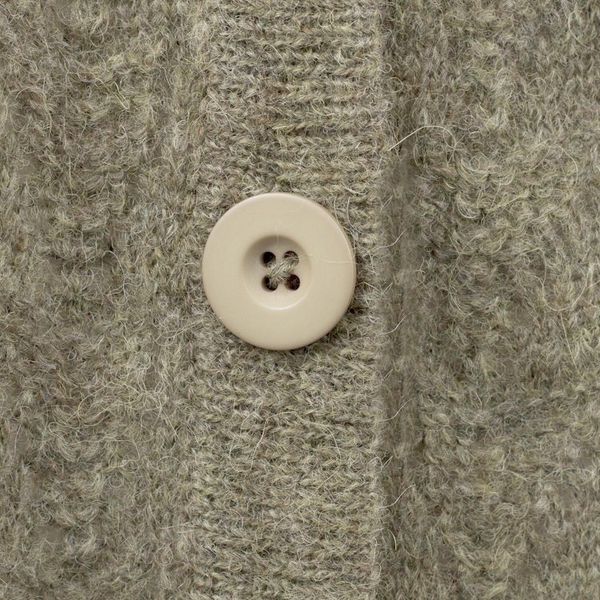 Alternate image for Cable Knit Baby Apaca Blend Cardigan in Olive from Peru Comfortable Charm in Olive