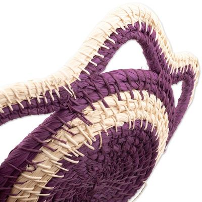 Alternate image for Chambira Fiber Decorative Basket in Magenta and Beige Iquitos Beauty