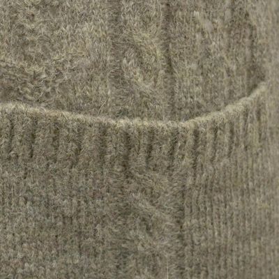 Alternate image for Cable Knit Baby Apaca Blend Cardigan in Olive from Peru Comfortable Charm in Olive