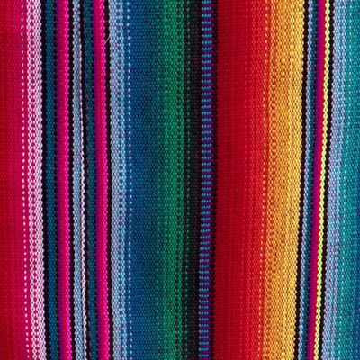 Alternate image for Striped Cotton Reversible Tote Bag with Leather Handles Inca Flair