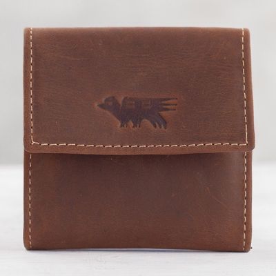 Alternate image for Mens Two Compartment Dark Brown Leather Coin Wallet Esquire in Dark Brown