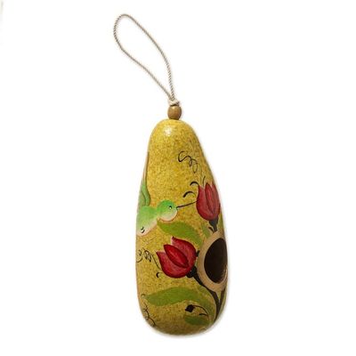 Alternate image for Multicolored Dried Gourd Birdhouse Tulips and Hummingbird