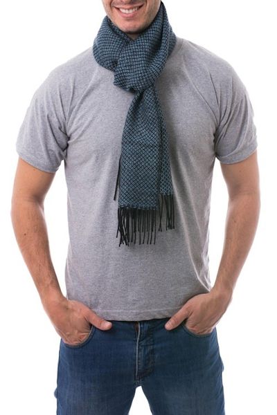 Alternate image for Mens 100 alpaca scarf Lake Arapa Night
