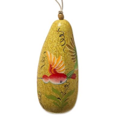 Alternate image for Multicolored Dried Gourd Birdhouse Tulips and Hummingbird