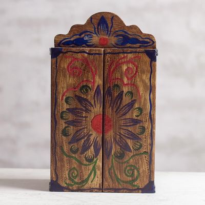 Alternate image for Painted Wood Retablo Andes Folk Art Handmade in Peru Virgin Mary