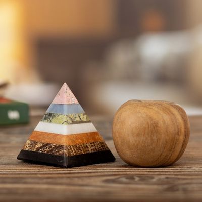 Alternate image for Hand Crafted Andean Gemstone Sculpture Energy of the Pyramid