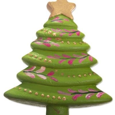 Alternate image for Handcrafted Tree Ornaments Set of 6 Colorful Evergreens