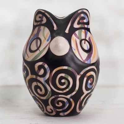 Alternate image for Chulucanas Ceramic Owl Figurine from Peru Chulucanas Sentinel