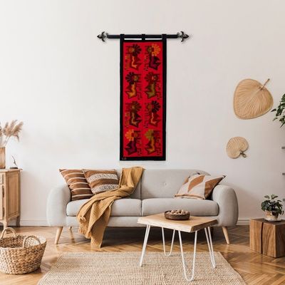 Alternate image for Handloomed Cultural Wool Antarqui Tapestry in Red and Brown The Antarqui Myth