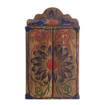 Alternate image for Painted Wood Retablo Andes Folk Art Handmade in Peru Virgin Mary