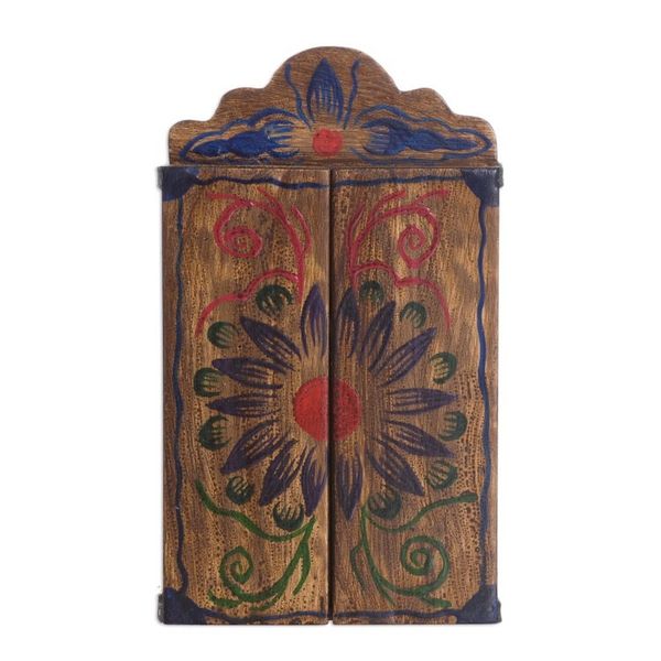 Alternate image for Painted Wood Retablo Andes Folk Art Handmade in Peru Virgin Mary