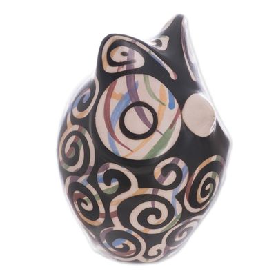 Alternate image for Chulucanas Ceramic Owl Figurine from Peru Chulucanas Sentinel