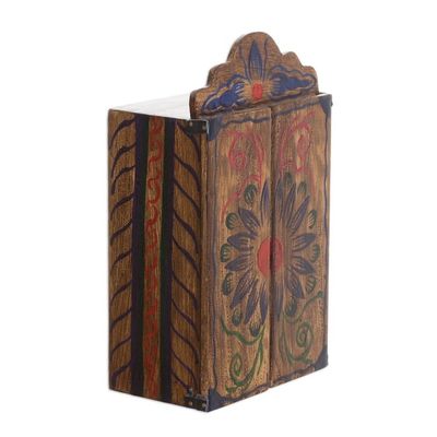 Alternate image for Painted Wood Retablo Andes Folk Art Handmade in Peru Virgin Mary