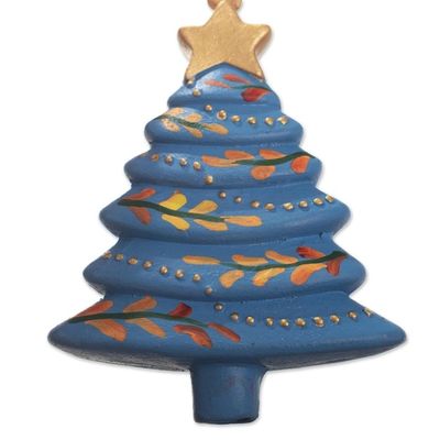 Alternate image for Handcrafted Tree Ornaments Set of 6 Colorful Evergreens