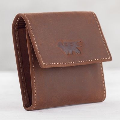 Alternate image for Mens Two Compartment Dark Brown Leather Coin Wallet Esquire in Dark Brown