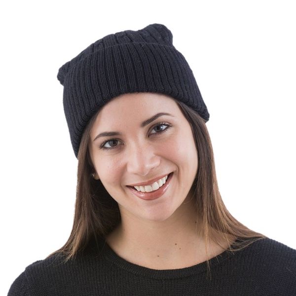 Alternate image for 100 alpaca hat Black Braid Cascade