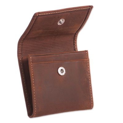 Alternate image for Mens Two Compartment Dark Brown Leather Coin Wallet Esquire in Dark Brown