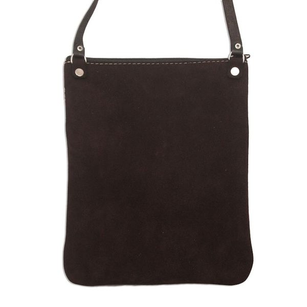 Alternate image for Llama Pattern Leather Accented Suede Sling in Brown Mountain Llama