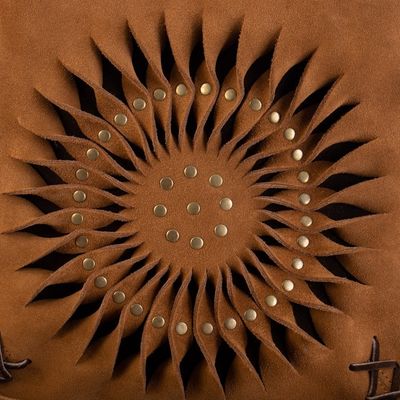 Alternate image for Handcrafted Suede Sling in Caramel from Peru Ripple Effect in Caramel