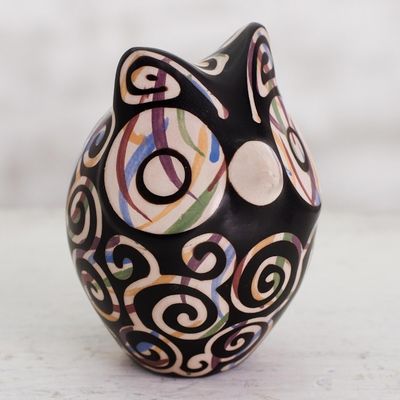 Alternate image for Chulucanas Ceramic Owl Figurine from Peru Chulucanas Sentinel
