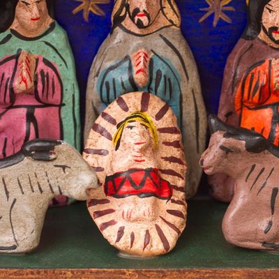 Alternate image for Fair Trade Nativity Scene Retablo Wood Sculpture Jesus Spoke of Peace