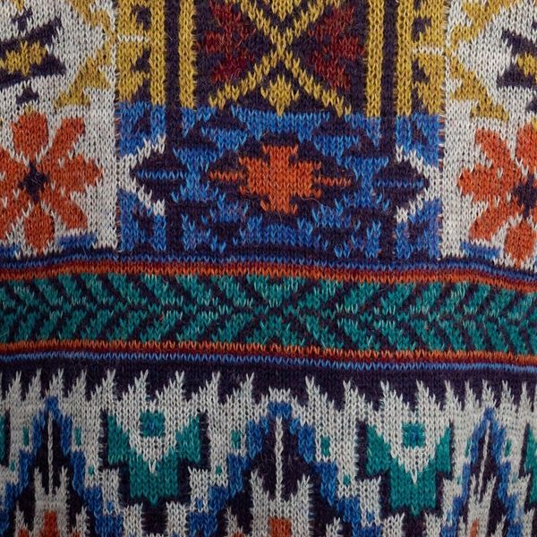 Alternate image for Traditional Knit Baby Alpaca Blend Cardigan from Peru Flower of the Andes