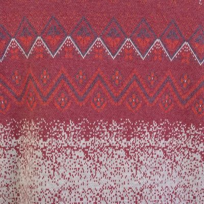 Alternate image for Cotton and Recycled PET Blend Pullover with Diamond Motifs Vermilion Diamonds