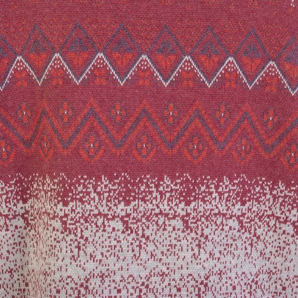 Alternate image for Cotton and Recycled PET Blend Pullover with Diamond Motifs Vermilion Diamonds