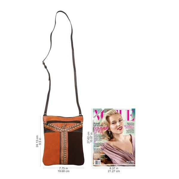 Alternate image for Llama Pattern Leather Accented Suede Sling in Brown Mountain Llama