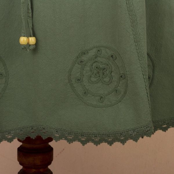 Alternate image for Embroidered Laurel Green Cotton Skirt from Peru Andean Fields