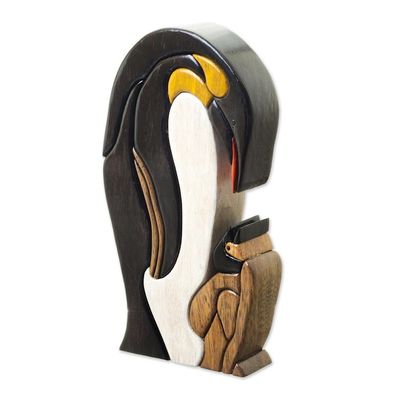 Alternate image for Penguin Ishpingo Wood Sculpture Carving from Peru Mother Penguin
