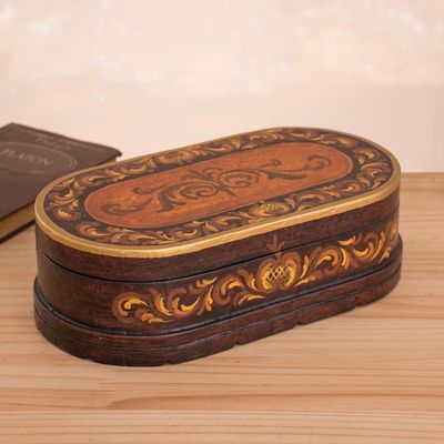 Alternate image for Peruvian Hand Painted Wood Jewelry Box Reminisce