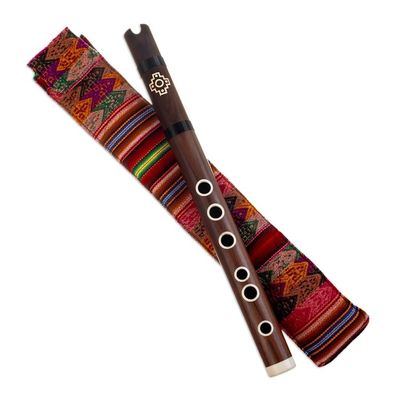 Alternate image for Peruvian Wood Quena Flute Wind Instrument with Andean Case New Airs