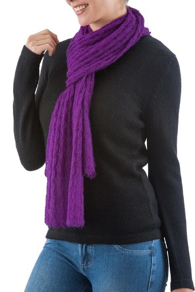 Alternate image for Alpaca blend scarf Piura Lilac