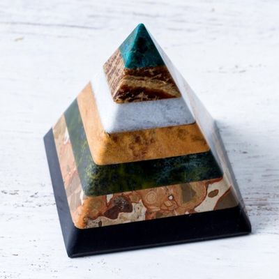 Alternate image for Good Energy Gemstone Pyramid Sculpture from Peru Positive Energy