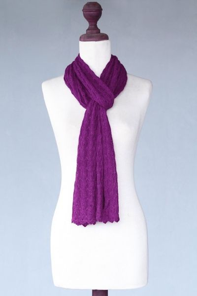 Alternate image for Alpaca blend scarf Piura Lilac