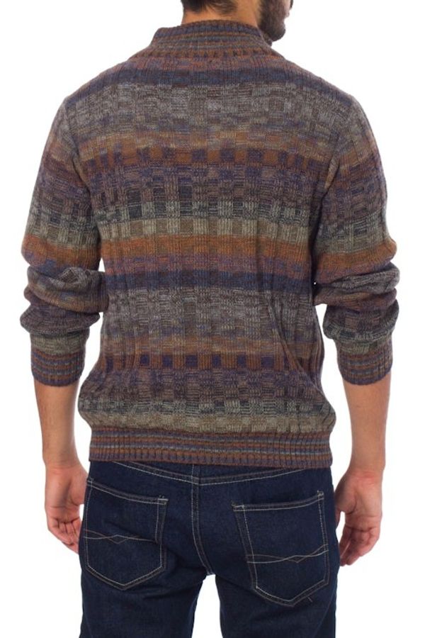 Alternate image for Peruvian 100 Alpaca Mens Sweater with Zipper Traveler
