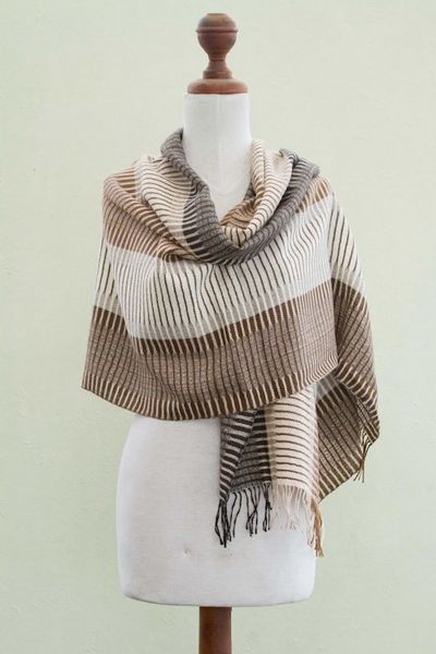 Alternate image for 100 alpaca shawl Fallow Fields