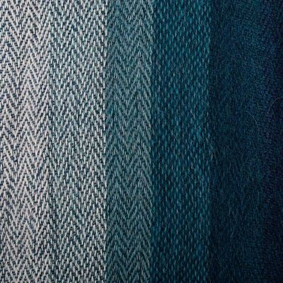 Alternate image for Unisex Teal Alpaca Scarf Coastal Colors