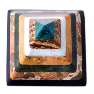 Alternate image for Good Energy Gemstone Pyramid Sculpture from Peru Positive Energy