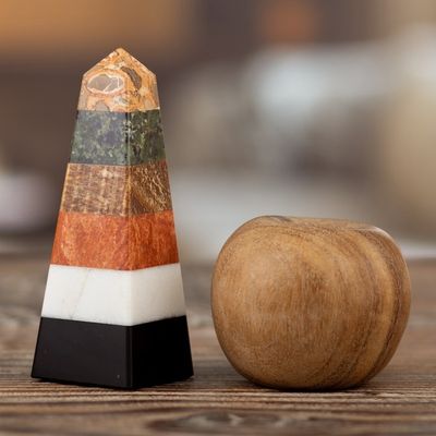 Alternate image for Natural Multi-gemstone Obelisk Sculpture Total Energy