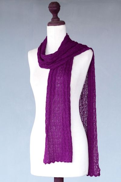 Alternate image for Alpaca blend scarf Piura Lilac