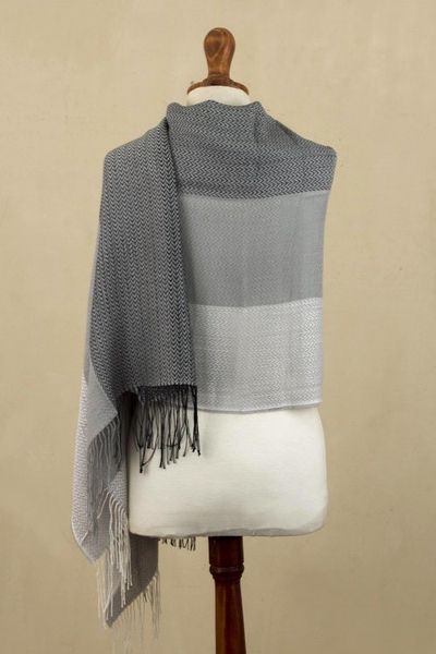 Alternate image for Grey Baby Alpaca Blend Shawl Grey Matter