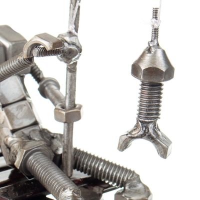 Alternate image for Upcycled Auto Part Fisherman Sculpture from Peru Fisherman