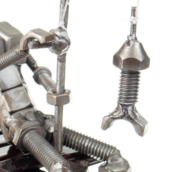 Alternate image for Upcycled Auto Part Fisherman Sculpture from Peru Fisherman