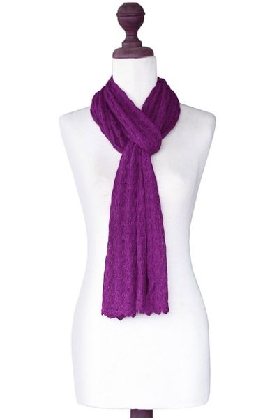 Alternate image for Alpaca blend scarf Piura Lilac