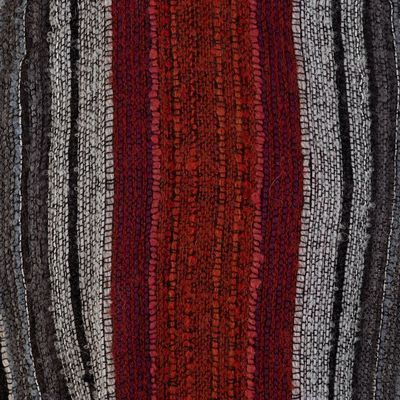 Alternate image for Red and Gray Baby Alpaca Blend Hand-woven Striped Scarf Reds and Grays