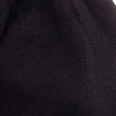 Alternate image for Knit Reversible Baby Alpaca Hat in Black and Strawberry Hues Intense Trends