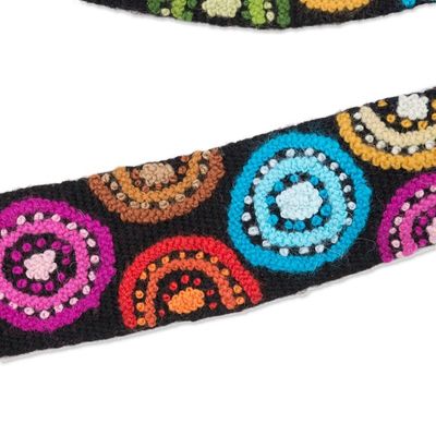 Alternate image for Multicolored Embroidered Wool Belt from Peru Andean Multicolor
